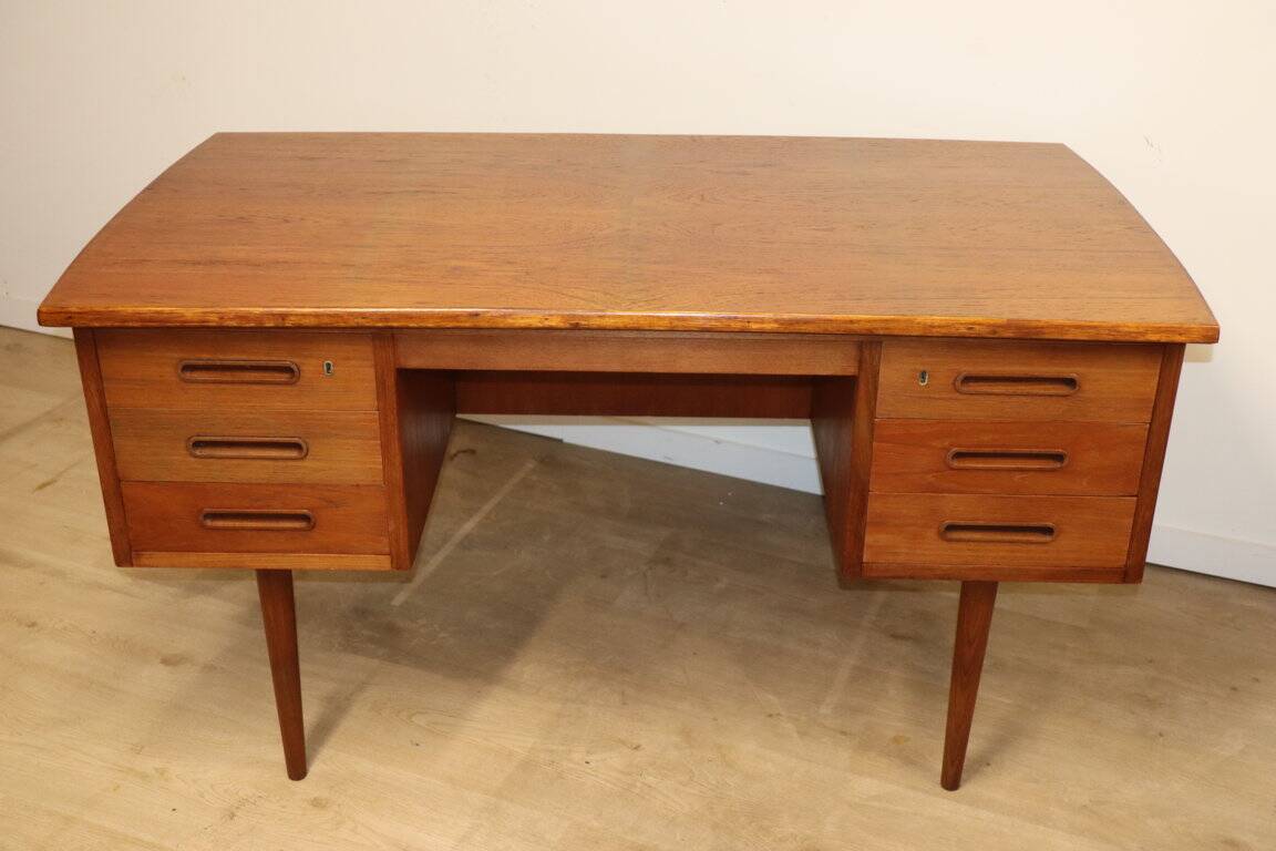 Scandinavian double-sided teak desk, 1960