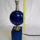 Lampe métal bleue Philippe Barbier