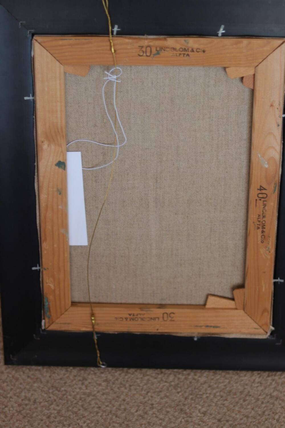 Mid Century Swedish Oil on Canvas “Village Motif” by Bengt Hillgrund