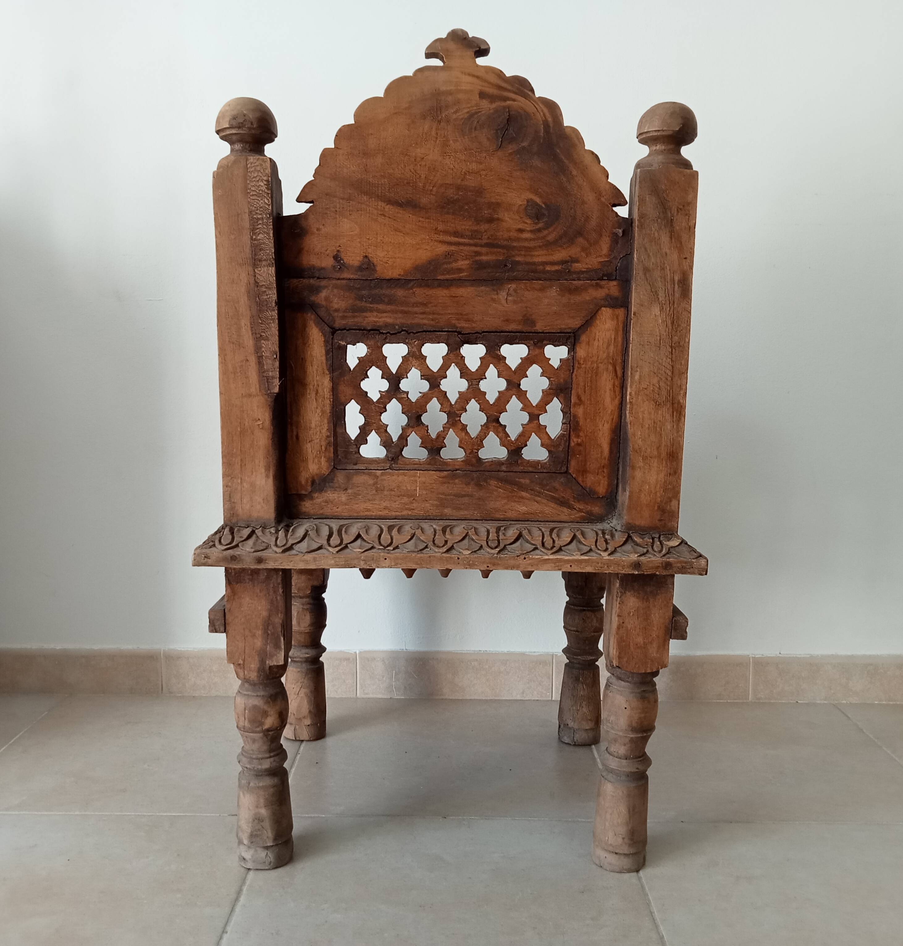 Fauteuil ancien Pidha Num2 Radjastan XIXeme en Palissandre massif