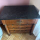 Empire commode from the 19th century in flame mahogany – Original intact black marble