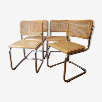 Lot de 4 chaises Cesca B32 de Marcel Breuer