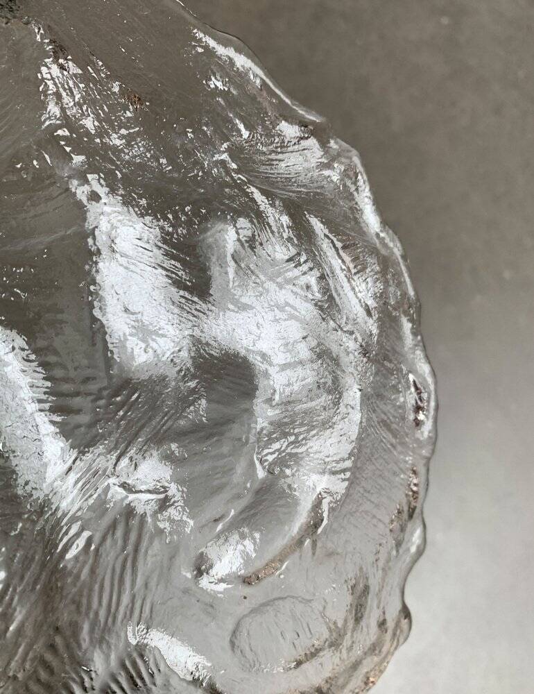 Vintage frosted glass bowl, 1970s.