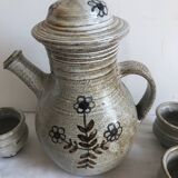 Joël Baudouin ceramic coffee maker and five cups set