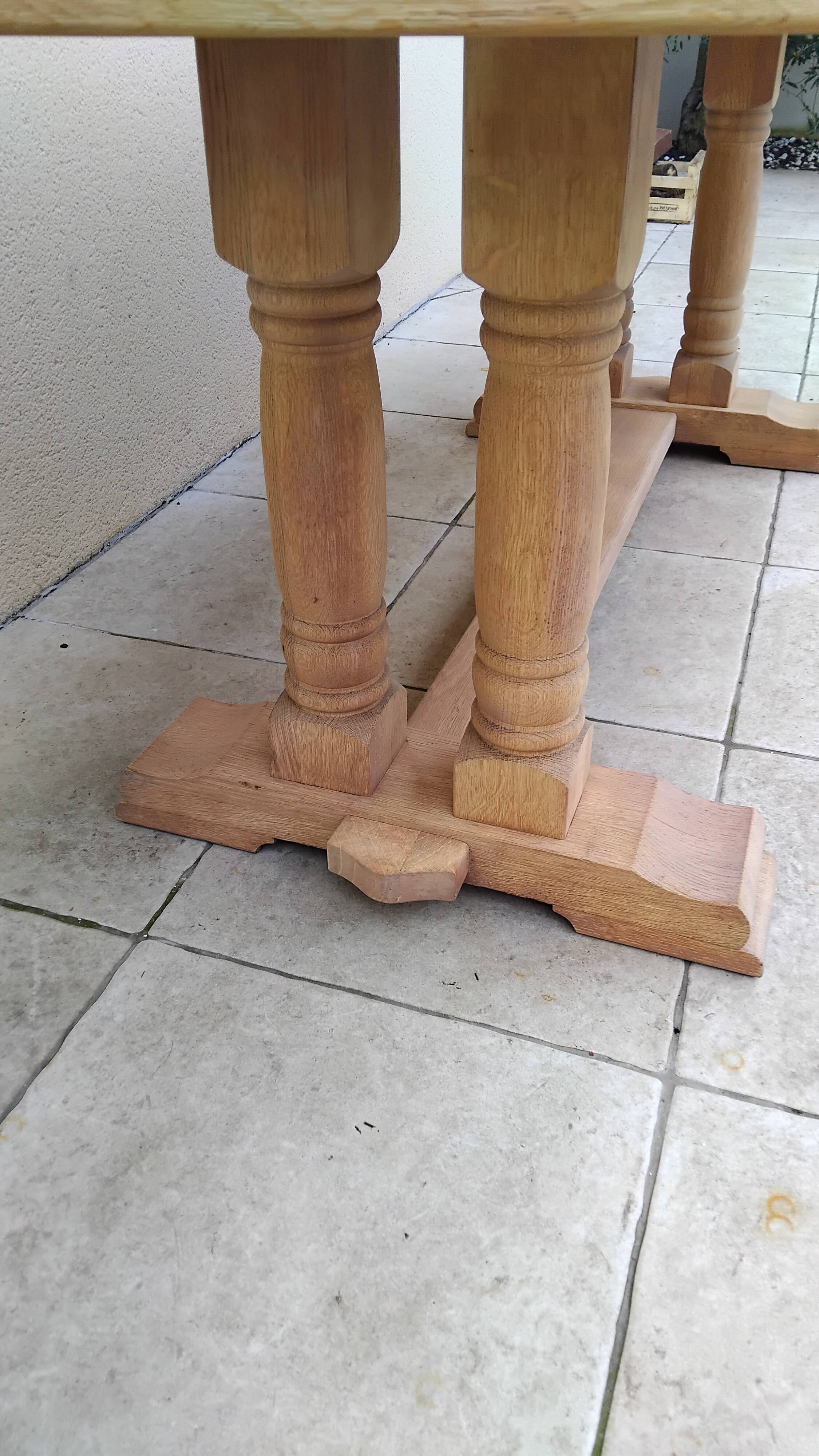 Grande table ancienne ferme monastère sablé vintage chêne massif