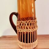 Amber and rattan bottle