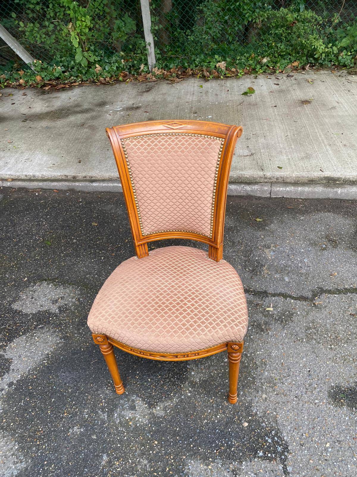 Louis XVI solid wood upholstered office chair
