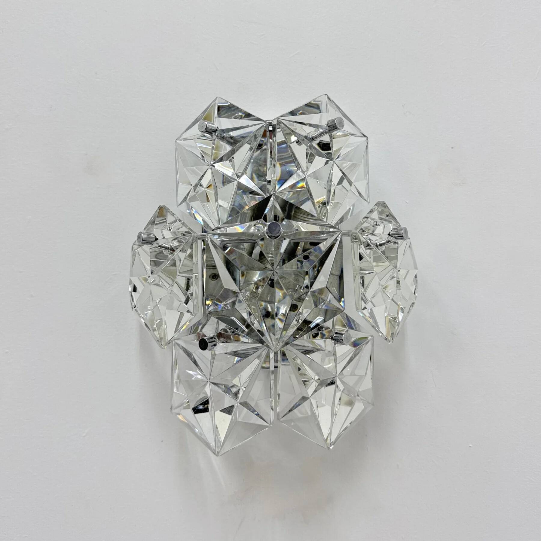 Mid-century crystal sconce by Kinkeldey, Germany, 1970s