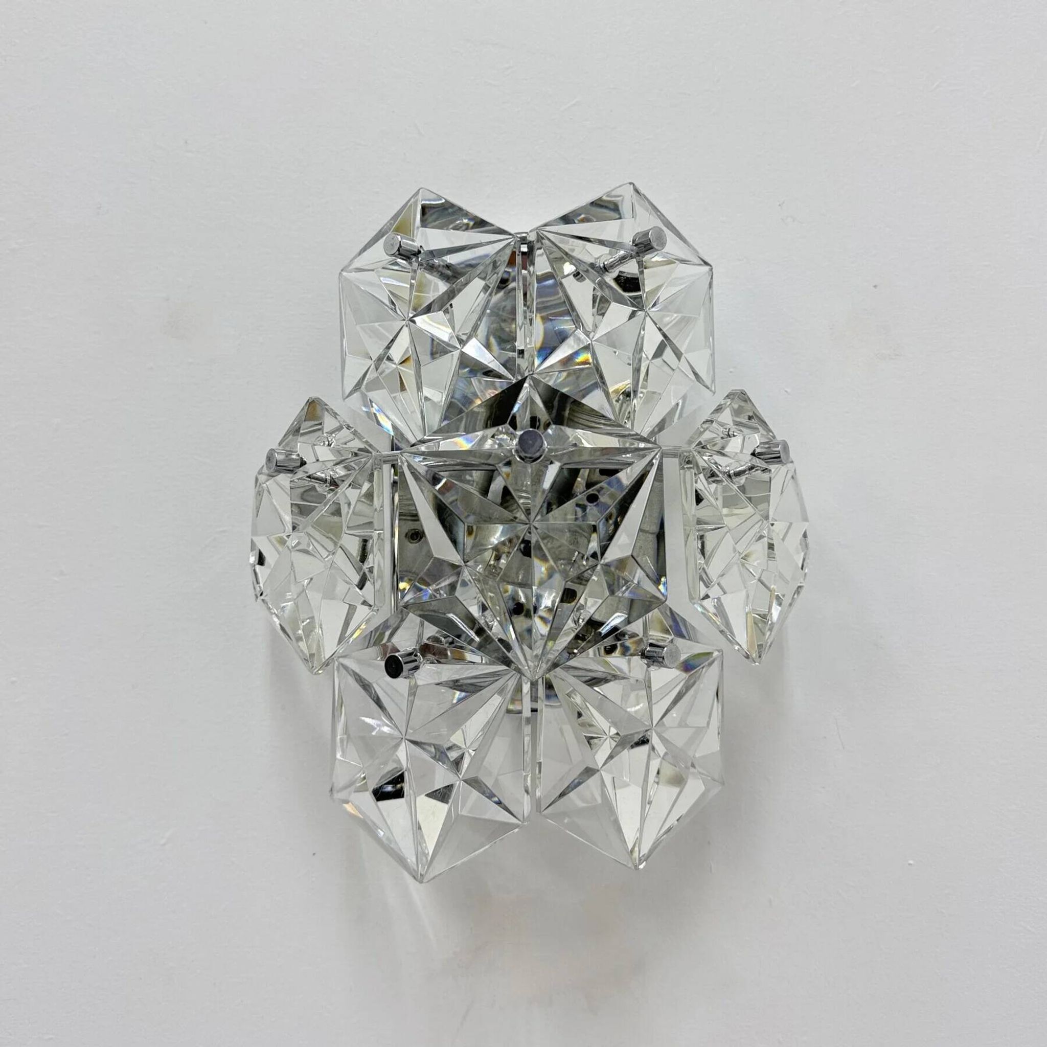 Mid-century crystal sconce by Kinkeldey, Germany, 1970s