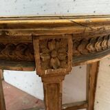 Louis XV style pedestal table in wood and gilded stucco 20th century