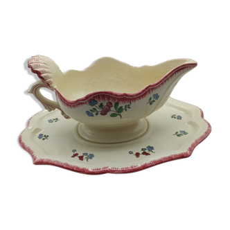 Saucière en faience de Gien model Lorraine