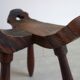 Brutalist Tripod Chair in Sculpted Wood, France