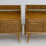 Pair of Mid-Century Modern Italian Ashwood Nightstands, 1950s