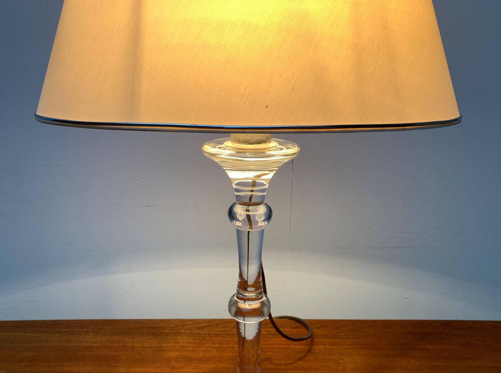 Mid-century German Tiffany glass table lamp by Ingo Maurer, 1960s.