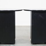 Set of 2 (bedside) tables by Umberto Asnago for Giorgetti on wheels