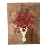 Aquarelle au bouquet de roses