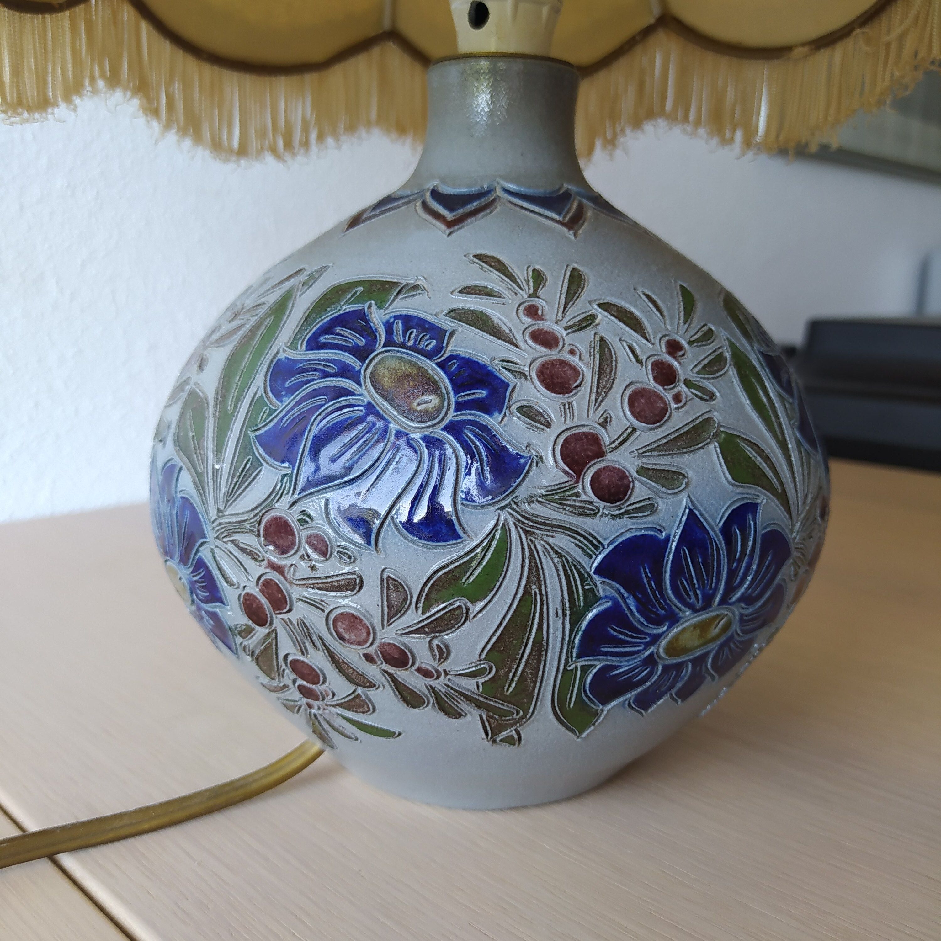 Old pottery lamp by G Schmitter Betschdorf