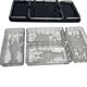 Art Deco, serving tray with glass ramekins for fish and shellfish from around 1940.