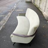 Canapé arc d'ébéniste velour vert d eau