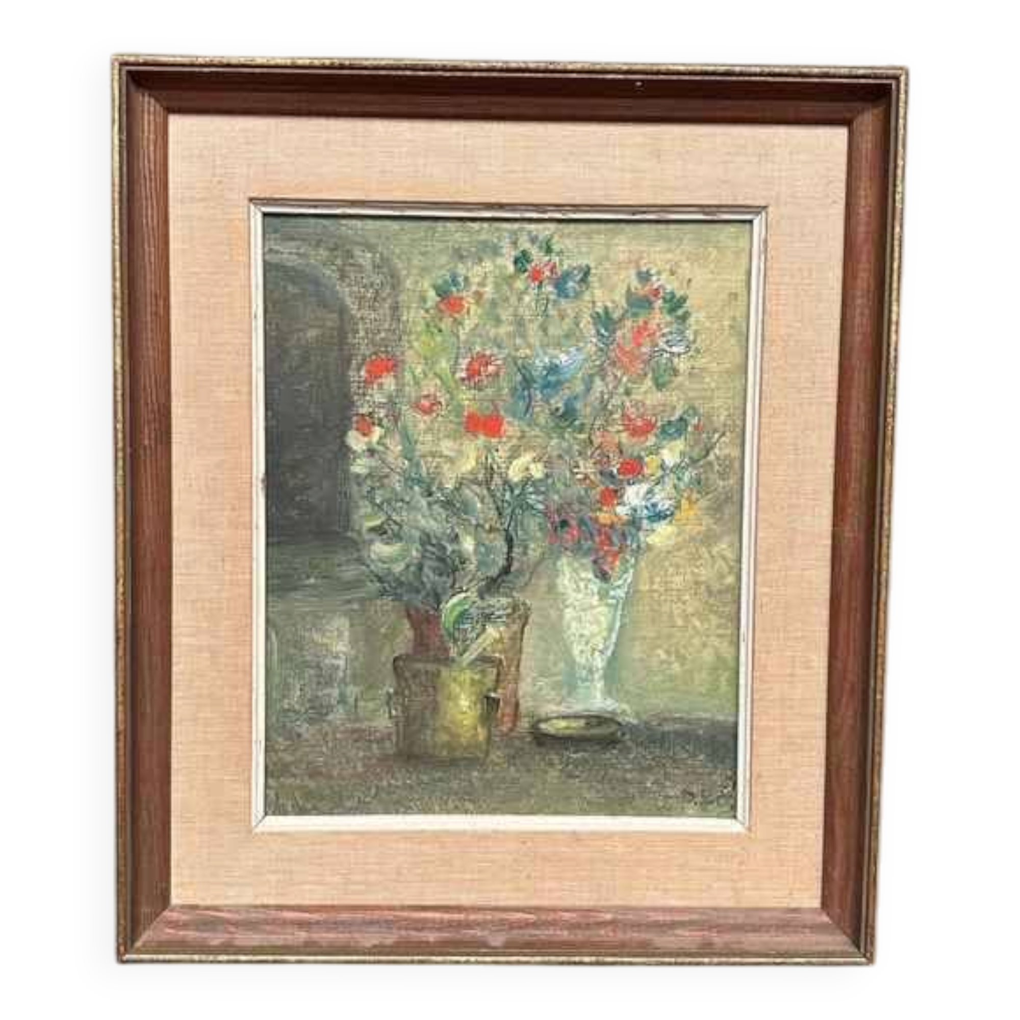 Huile sur panneau suédoise d'époque mi-siècle – Datée de 1951