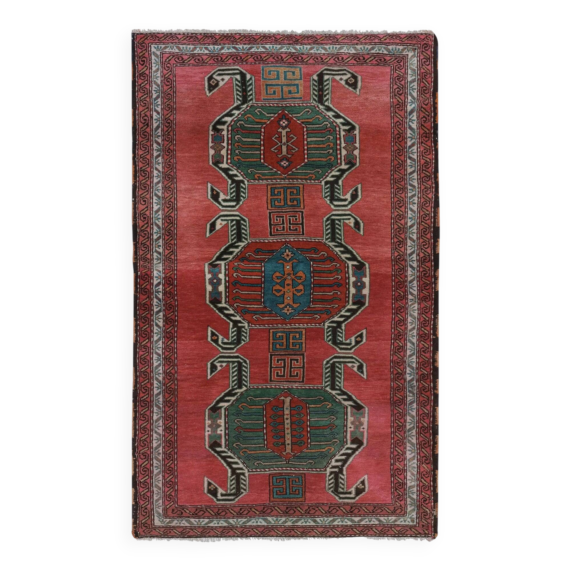 Vintage handmade Turkish rug 120x199 cm