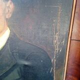 Portrait à l'huile sur toile, XIXème signé et daté