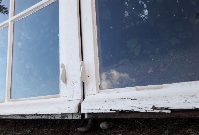 Glass window h141xl263 in oak 4 leaves