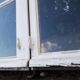 Glass window h141xl263 in oak 4 leaves