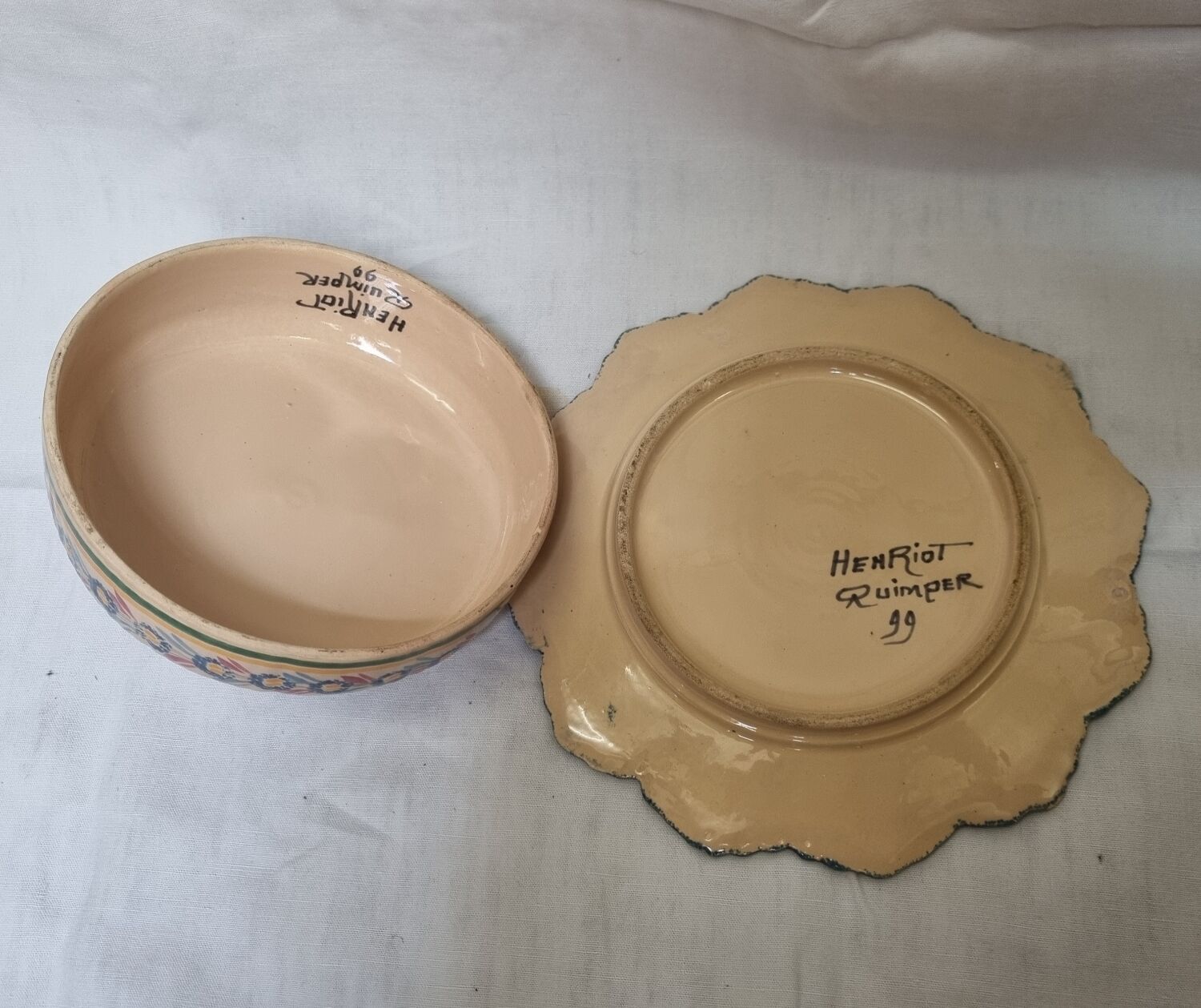 Henriot Quimper Butter Dish 1930