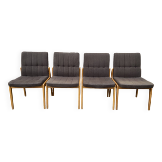 4 anciennes chaises Scandinave Lounge années 60 Fröscher KG