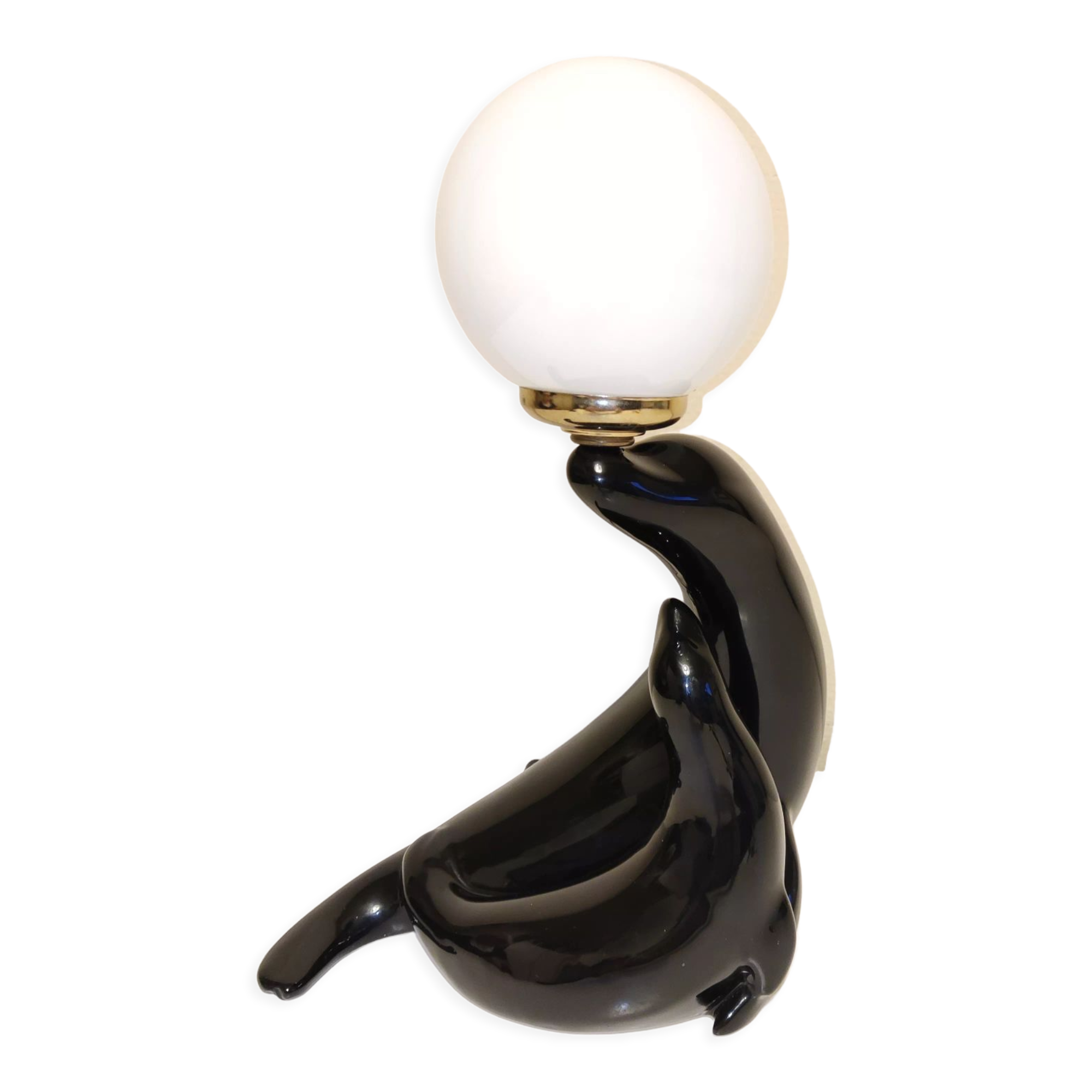 Sea lion lamp with its small ceramic