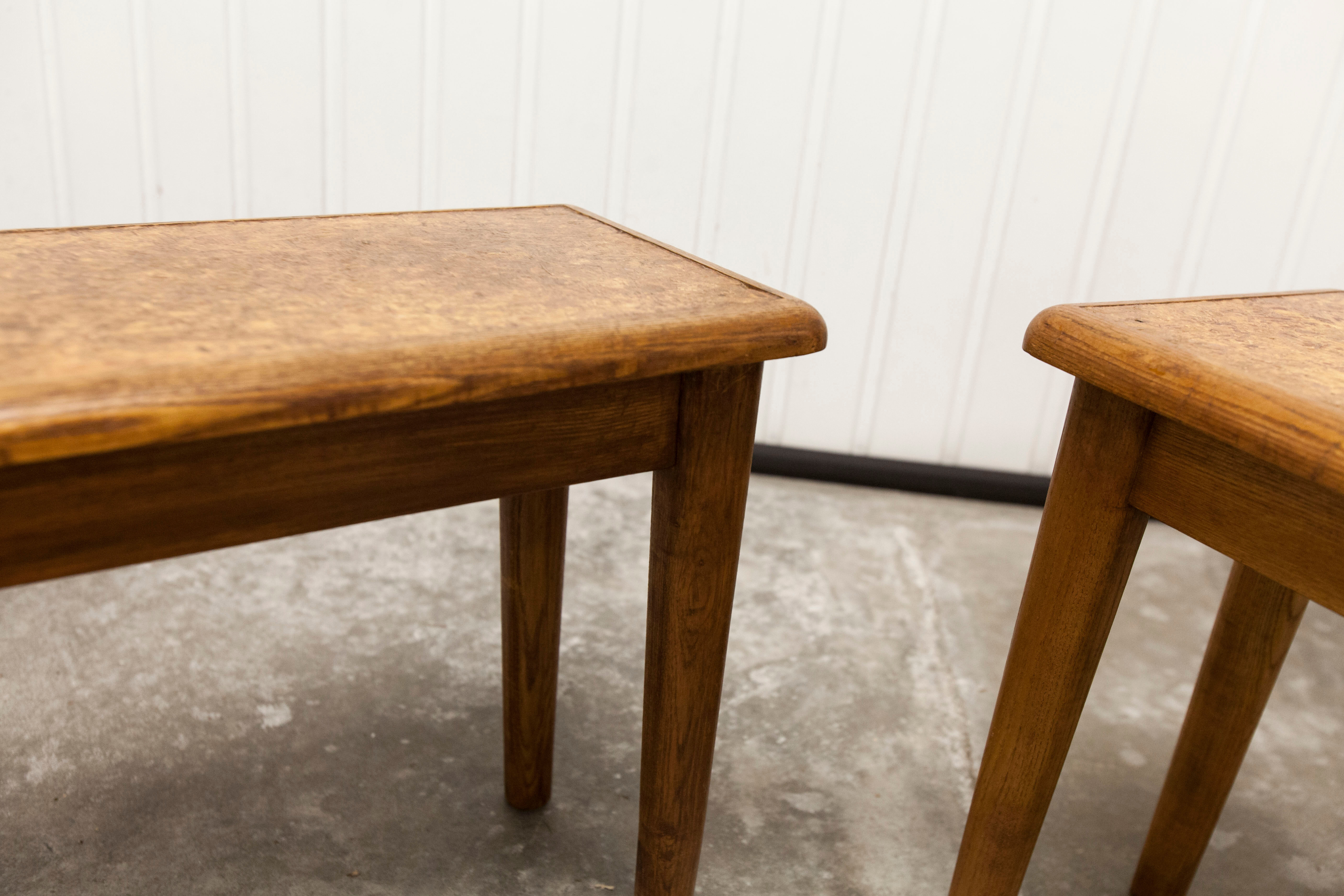 Paire de bancs enfant ou porte plante artisanal 1960
