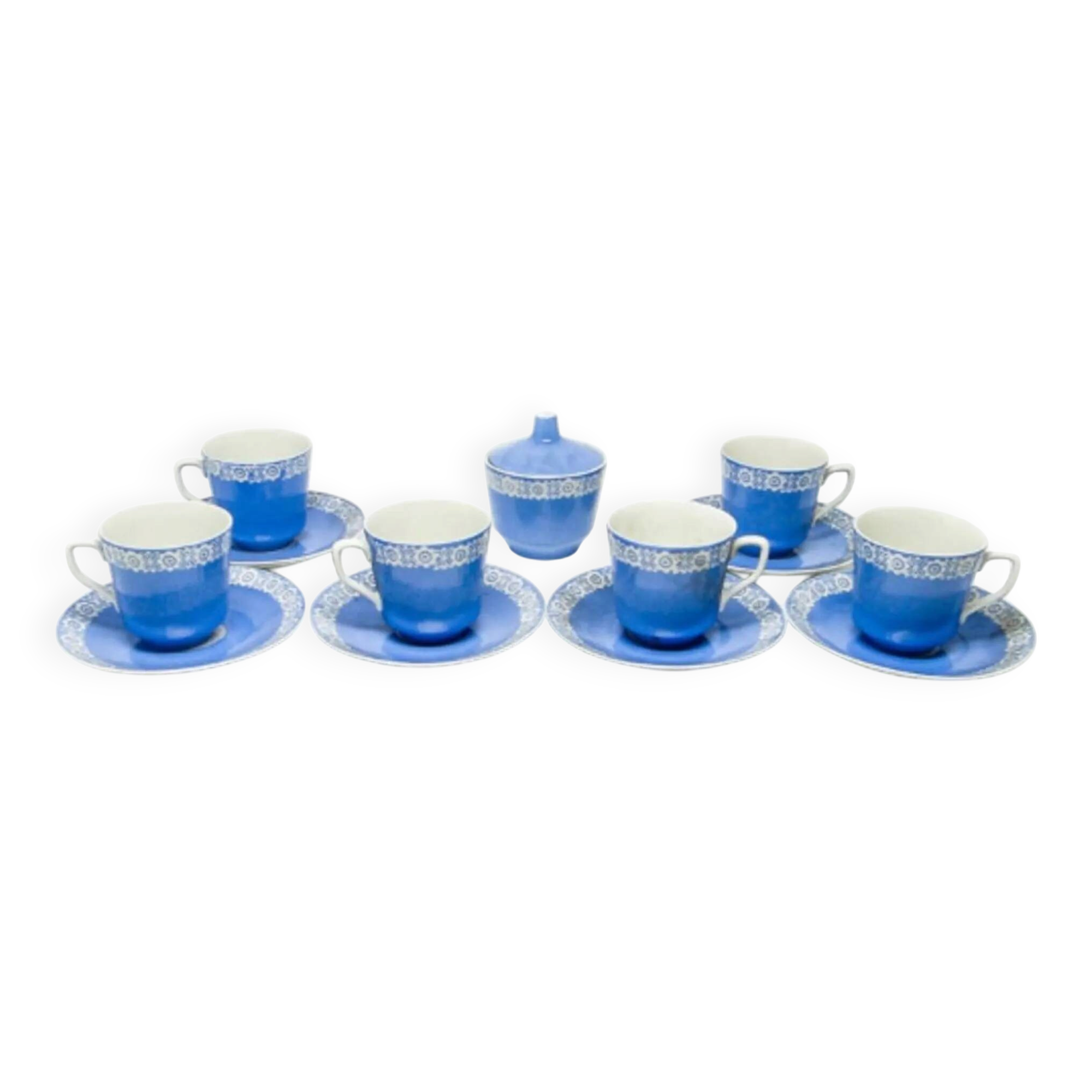 Mid-century modern coffee set, porcelain, Poland, 1970s