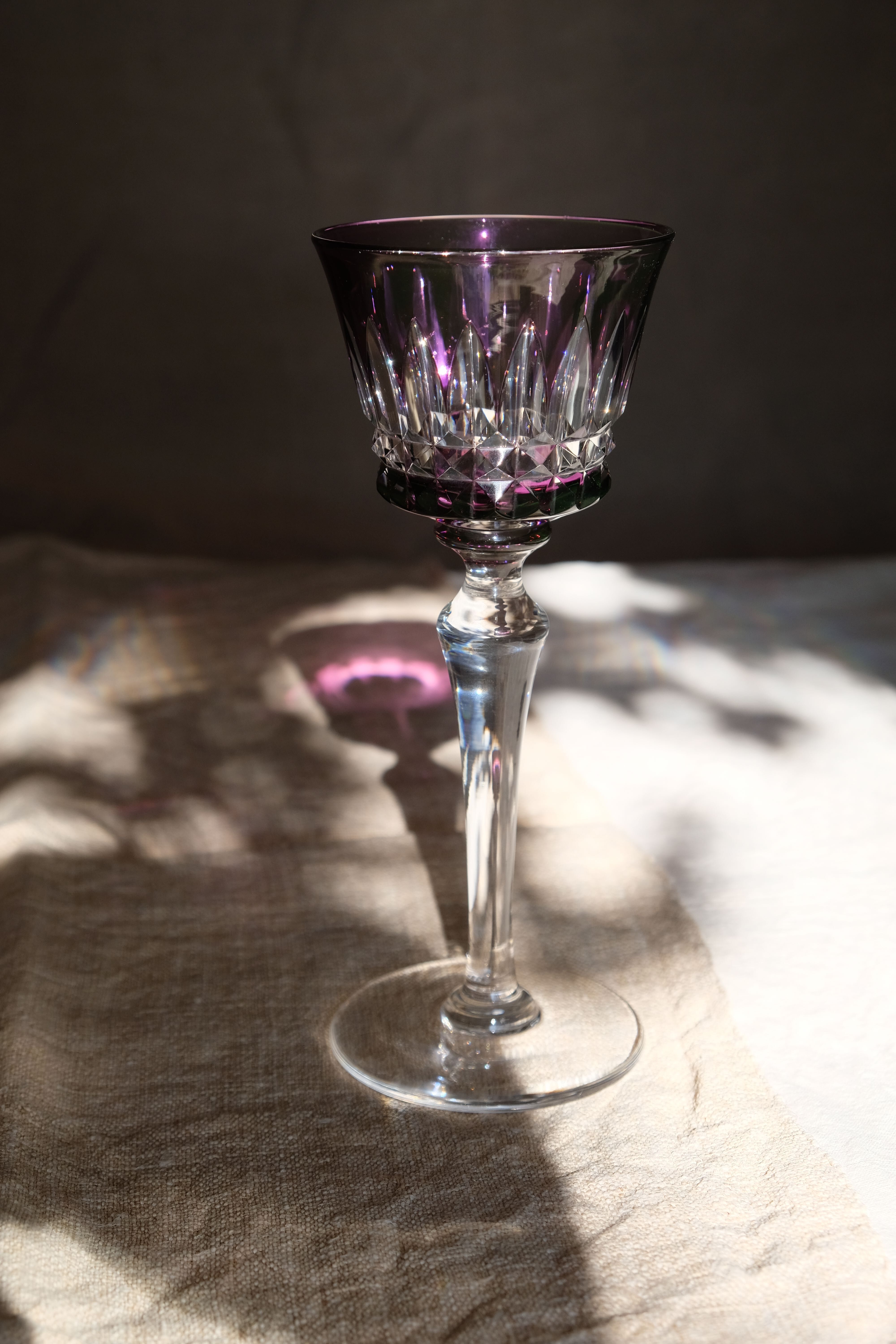 6 Baccarat glasses Piccadilly Model in colored crystal