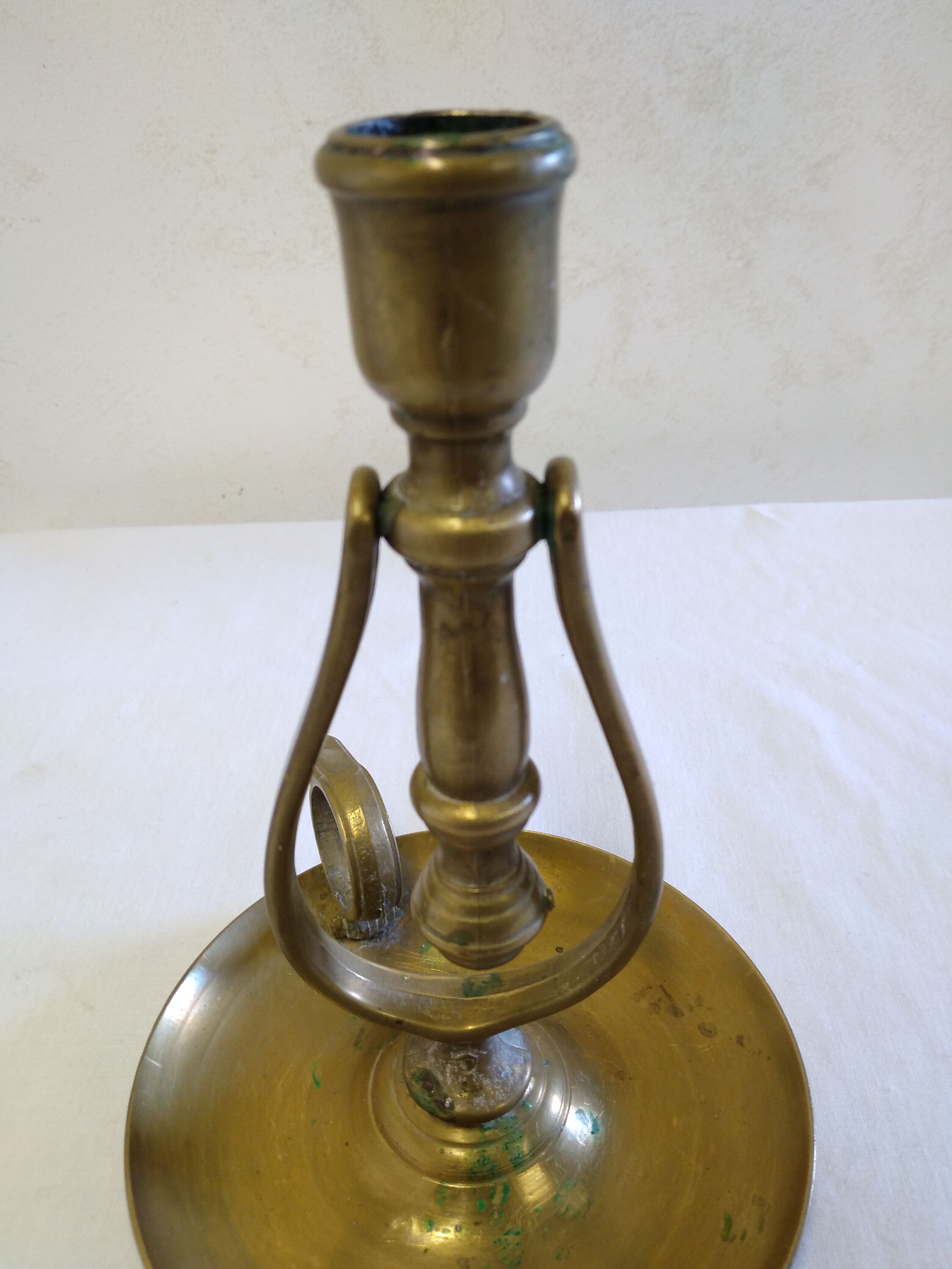 Brass rocking boat candle holder / cellar rat