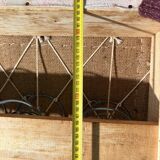 Antique Louis XVI style daybed in carved wood and patterned fabric