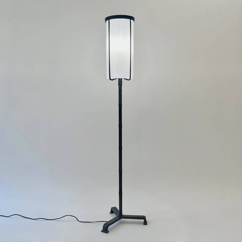 Lampadaire cuir Jacques Adnet 1950s
