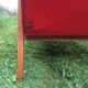 Pair of Scandinavian-style armchairs wood and red skai