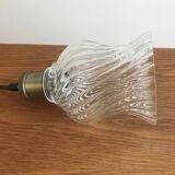 Pendant Light With Vintage Twisted Glass Globe Electrical System New