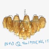Amber Murano glass chandelier "poliedri" d55