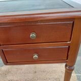 Black leather desk with extensions