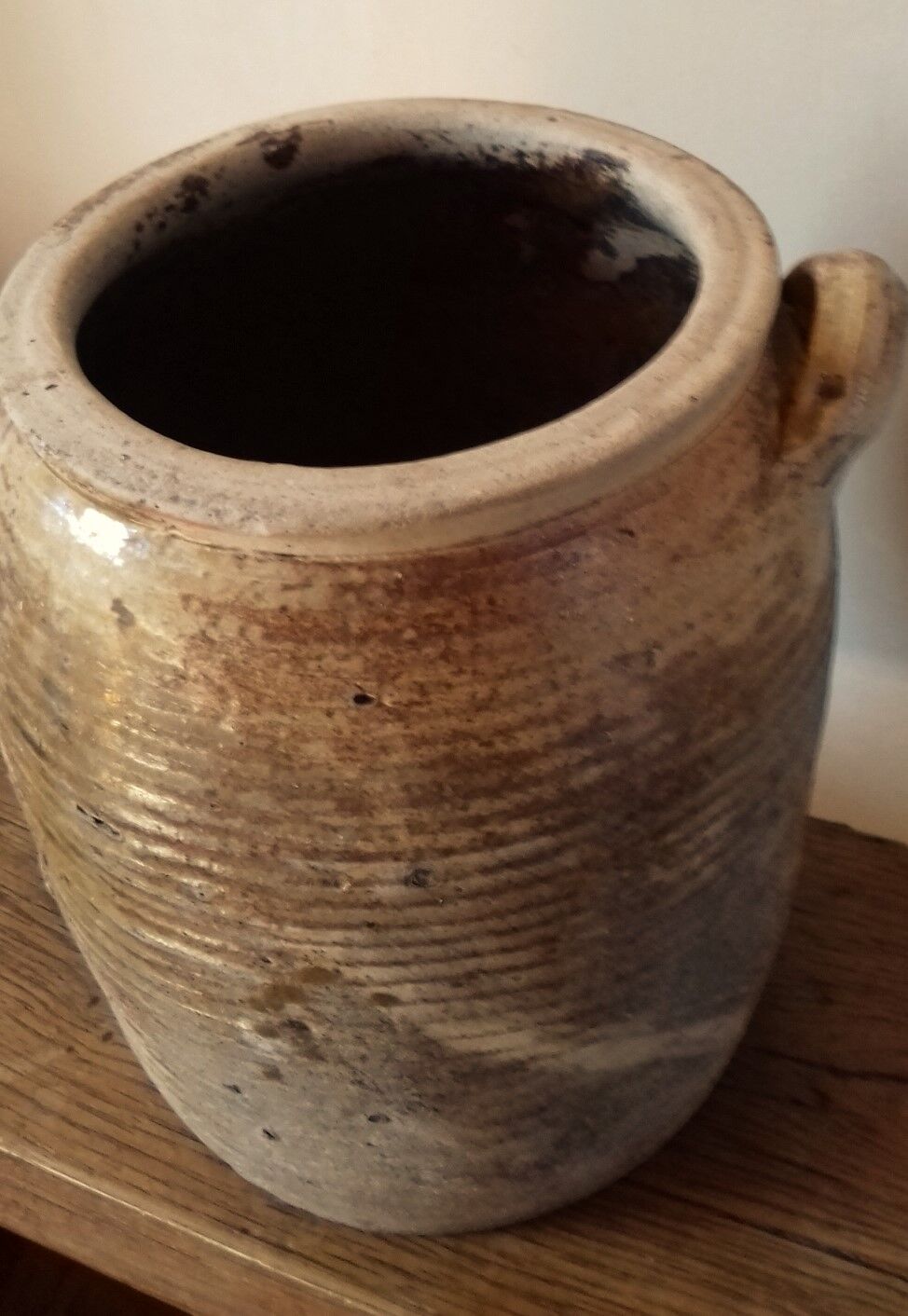 Terracotta pot with two vintage decorative handles