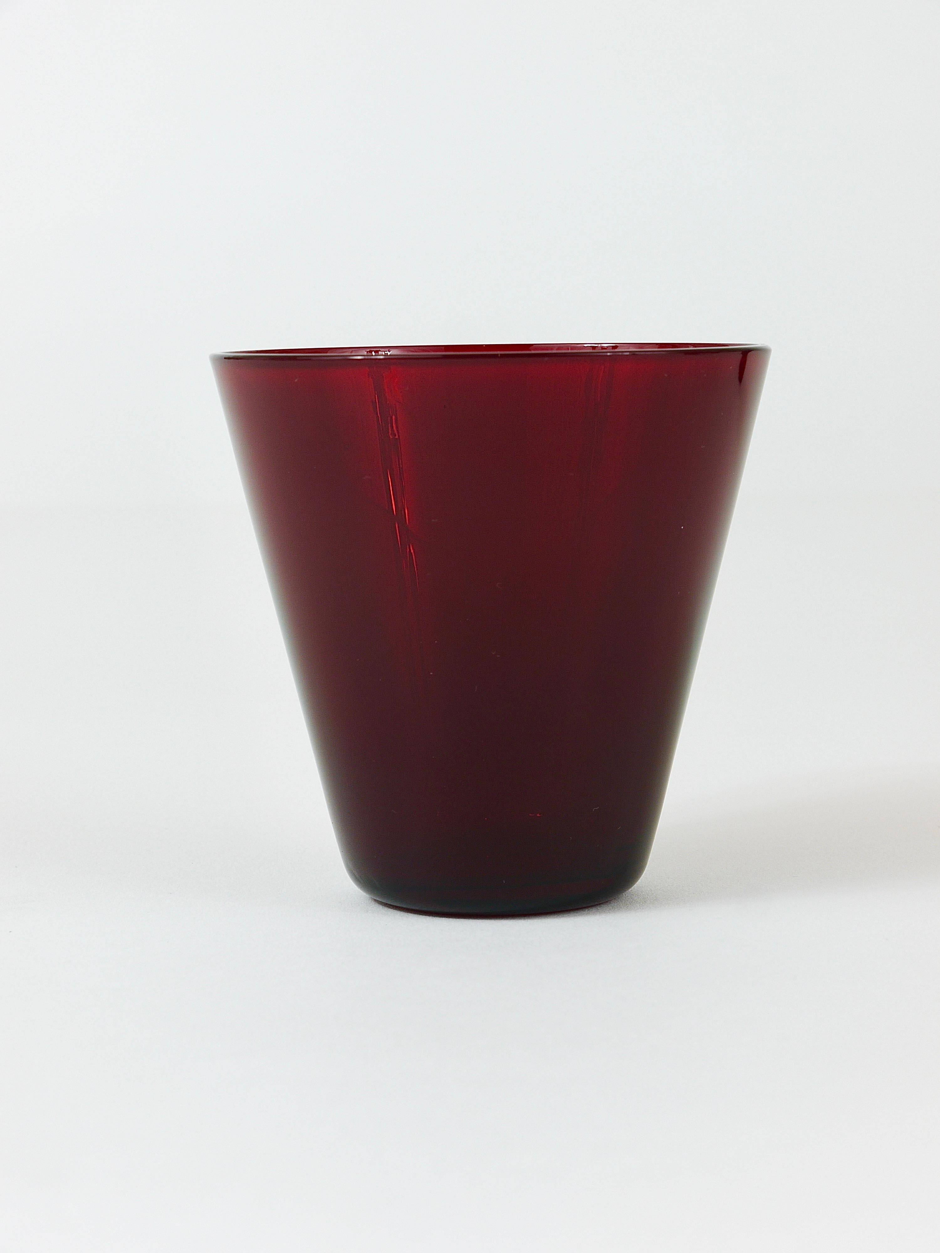 Quatre verres à boire Kartio de Kaj Franck style milieu du siècle par Nuutajarvi Nottsjo Finlande