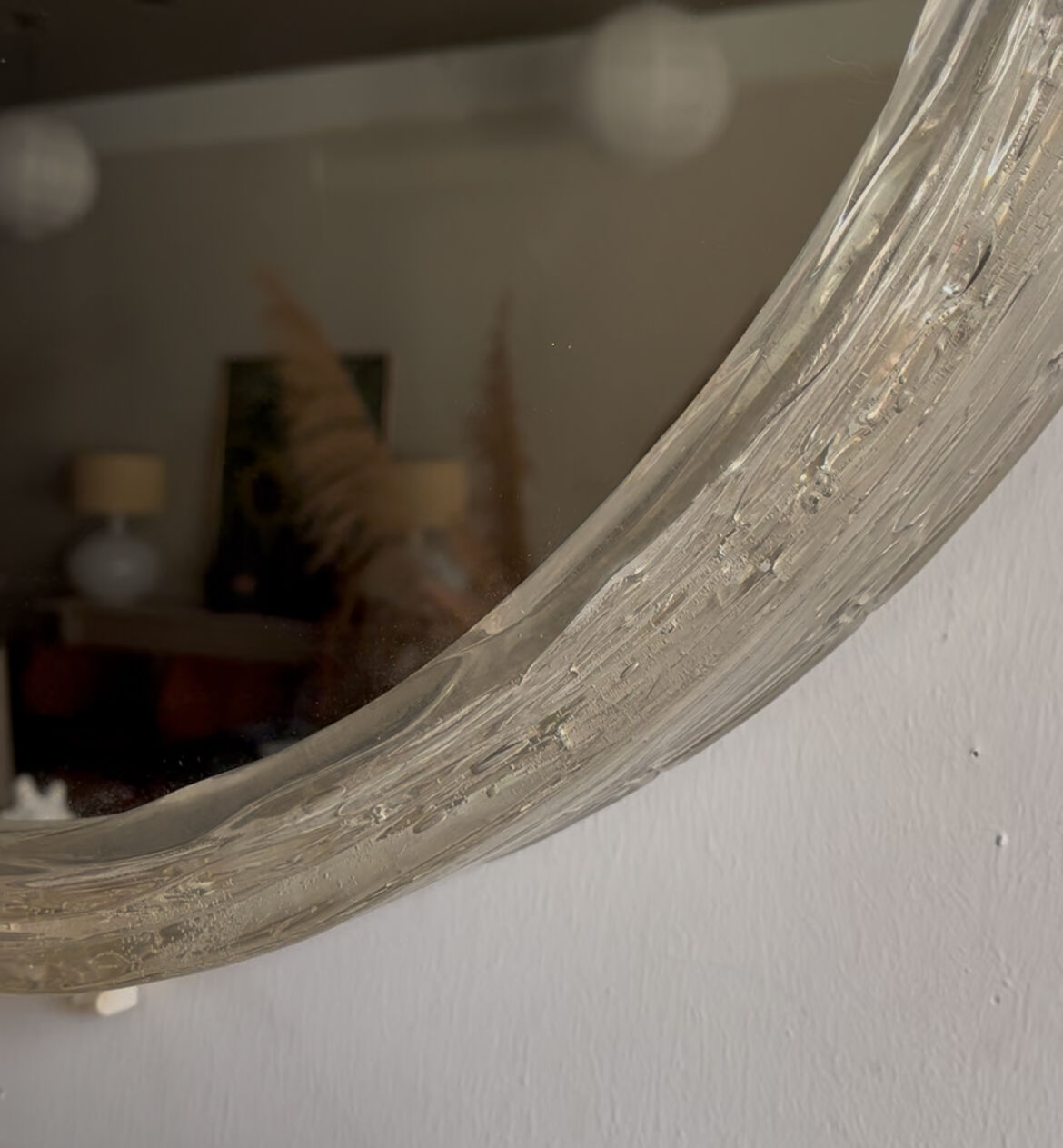 Miroir lumineux « verre dépoli » style Hillebrand milieu du siècle