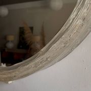 Illuminated mirror ‘iced -glass’ Hillebrand style Mid Century