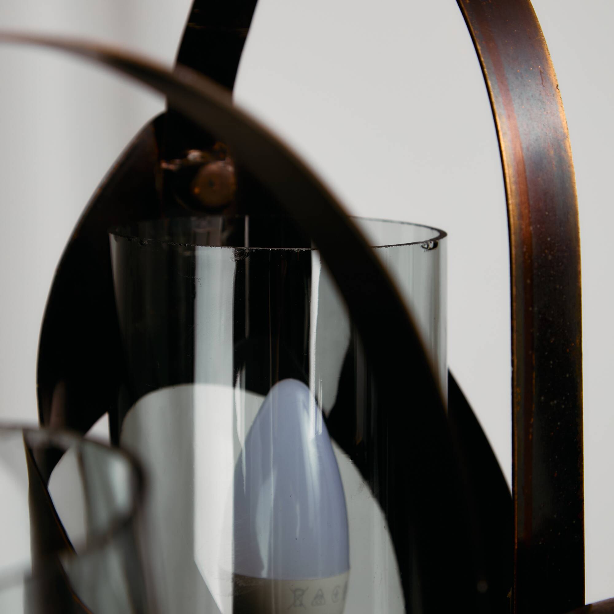 Brass and glass chandelier