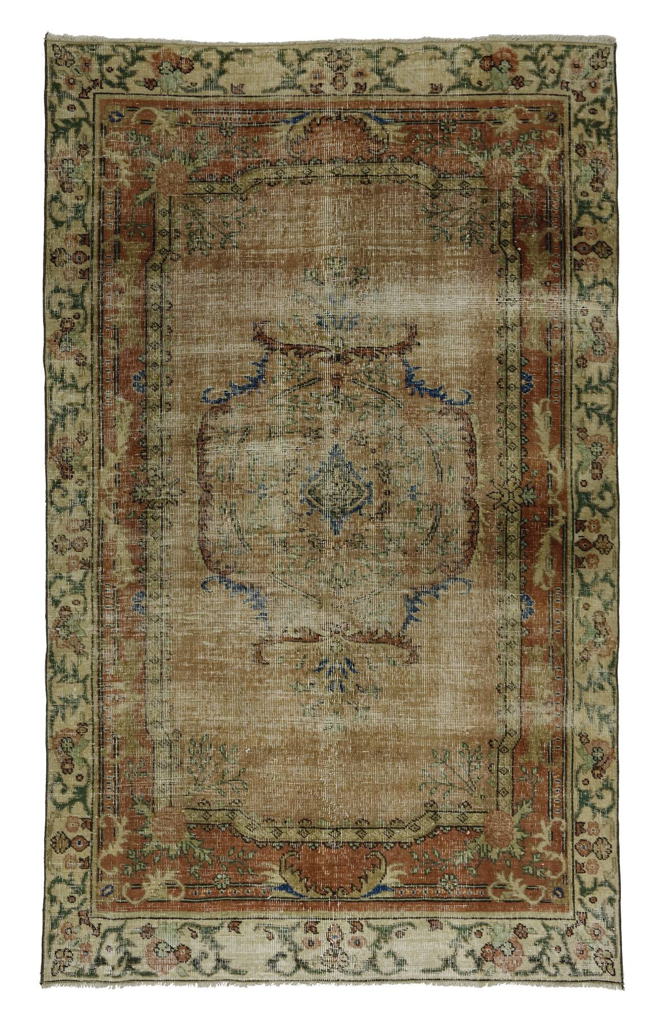 Turkish Anatolian Handmade Vintage Rug 243 cm x 150 cm