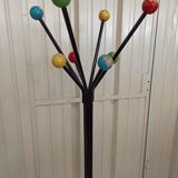 Coat rack parrot locker multicolored balls circa 50