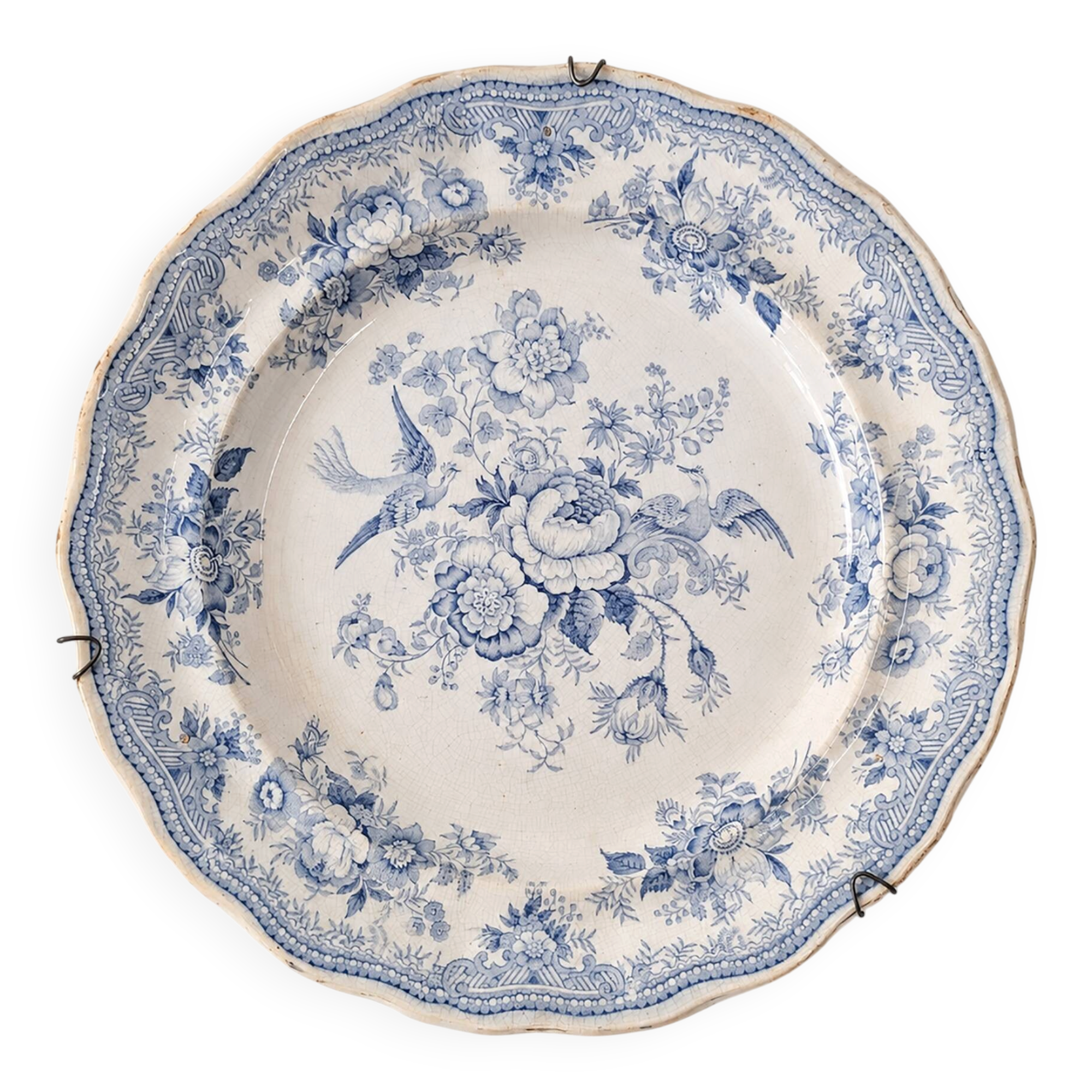 Victorian plate Hancock Whittingham "Asiatic Pheasants" 28 cm