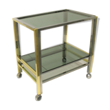 Brass and chrome two tier trolley bar, 1970